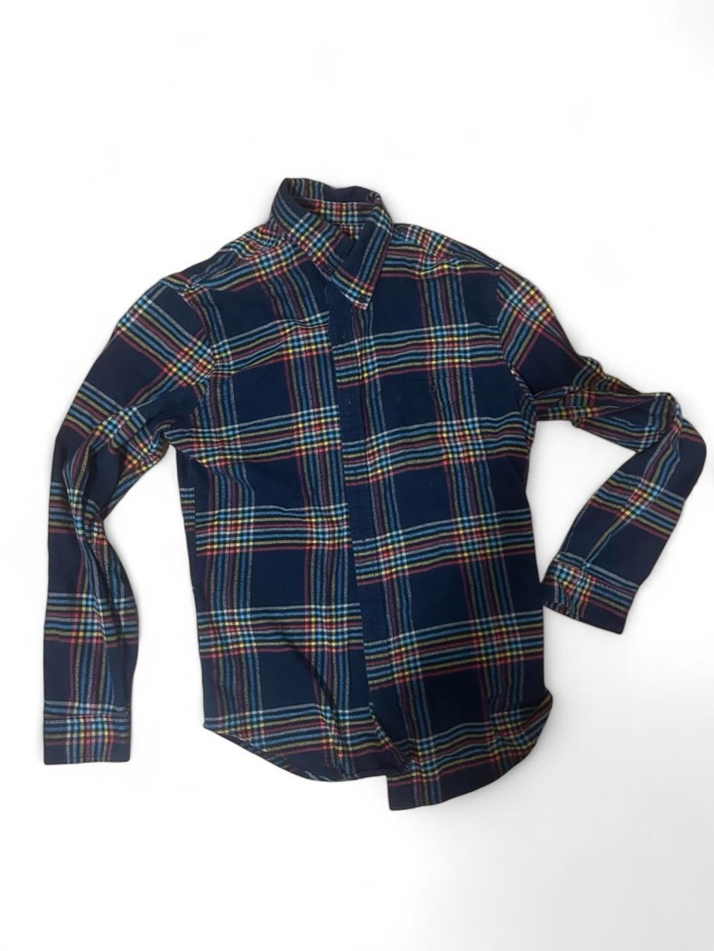 Merona Men's Vintage Plaid Flannel Long Sleeve Button Up Shirt Size L